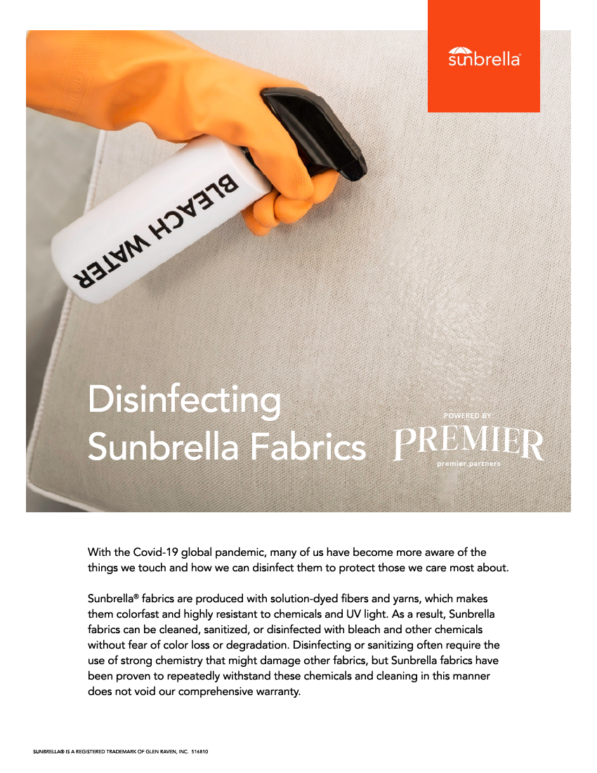 Sunbrella Disinfe-ction Fabrics