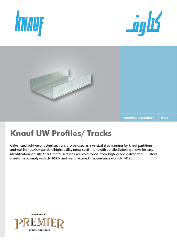 Knauf UW Profile Tracks Datasheet